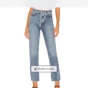 Agolde Light Blue High-Rise Straight Leg Jeans